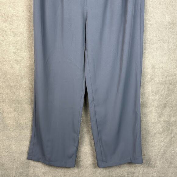 Halara Pants Womens Large Blue Pleated Wide Leg Flowy Career Comfort Preppy - Picture 3 of 13